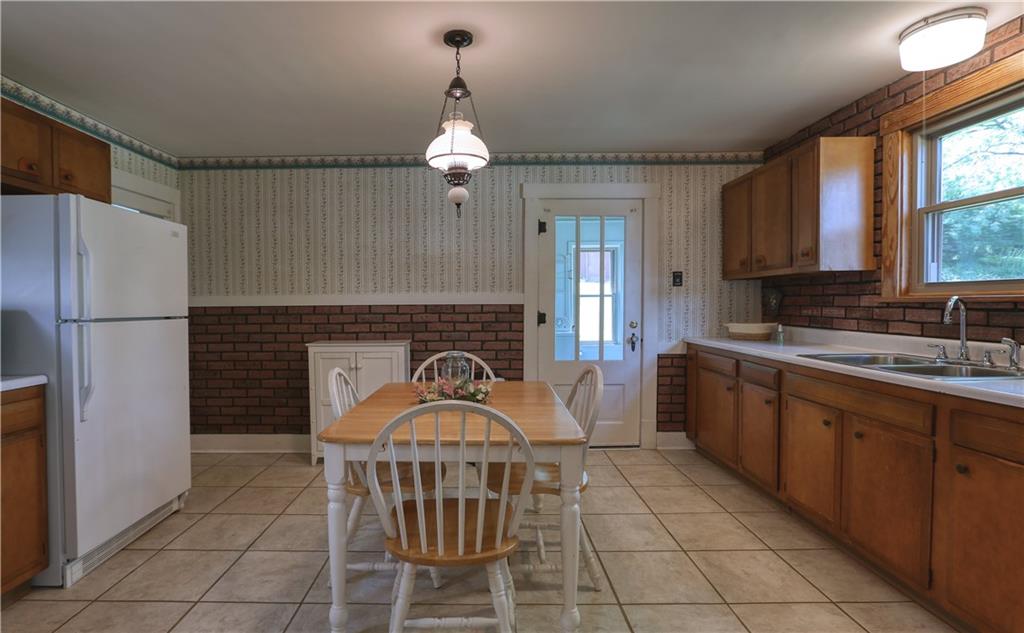 The eat-in kitchen is 11" x 15' and the appliances are included.