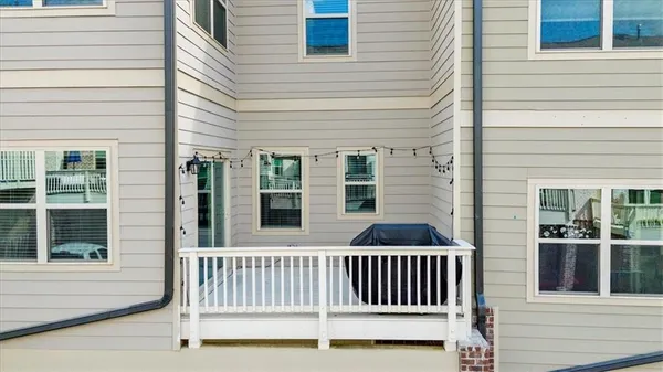 a view of a chair with a deck