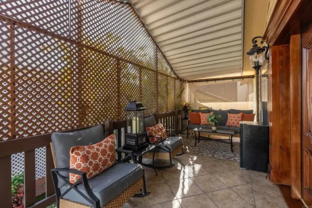 a view of backyard with cabin