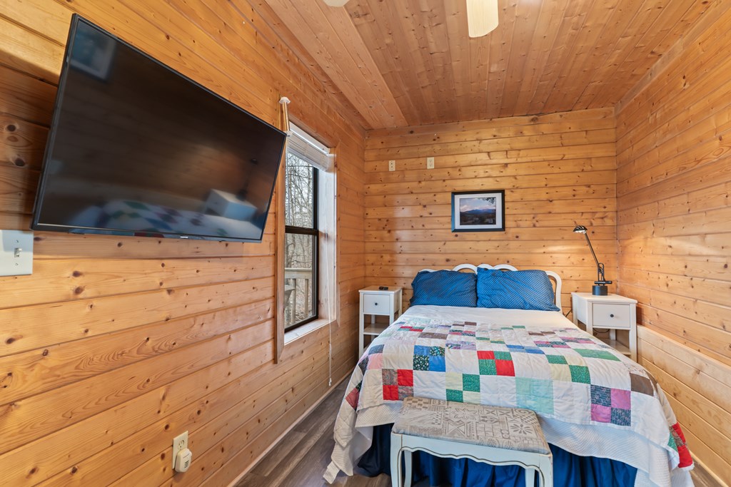 115 Barnhill Road Blairsville, GA 30512 - Photo 47 of 65 a balcony view with flat screen tv