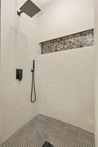 a bathroom with a shower