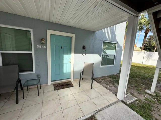 a view of an outdoor space with seating area