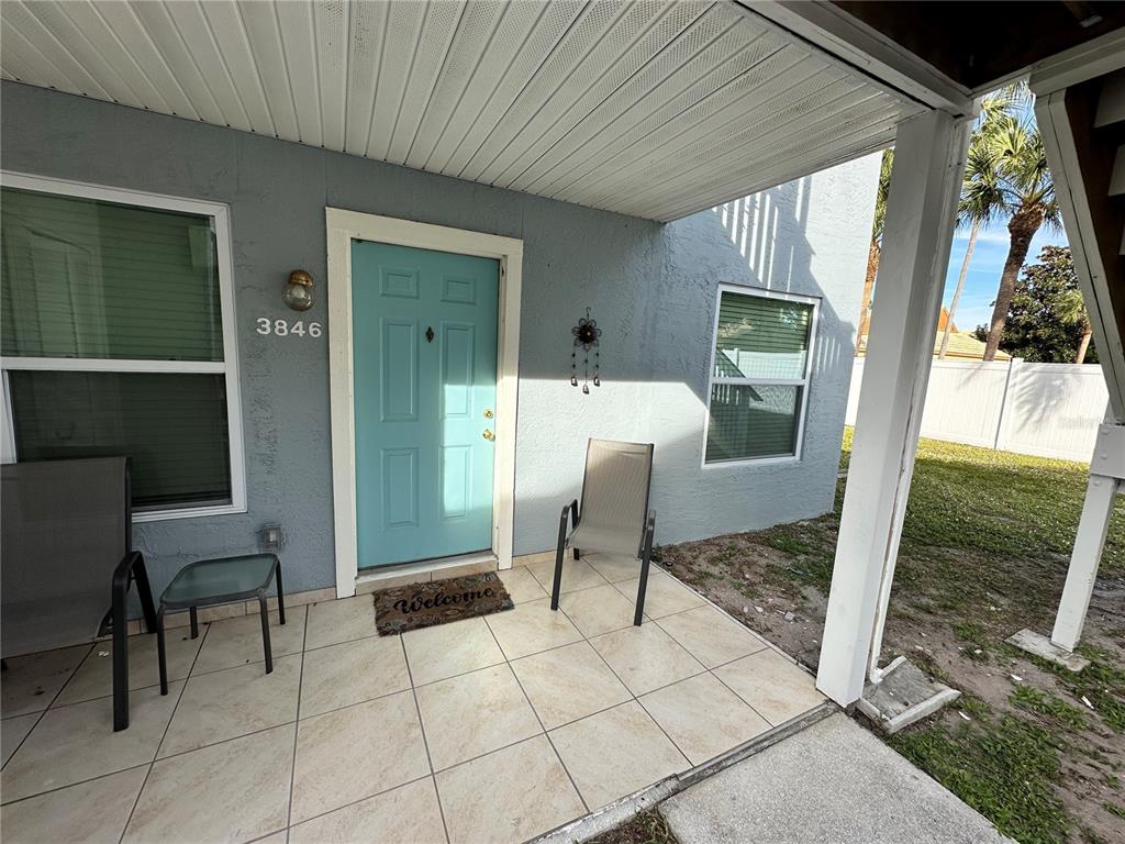 a view of an outdoor space with seating area