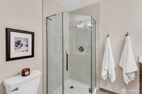 a bathroom with a shower