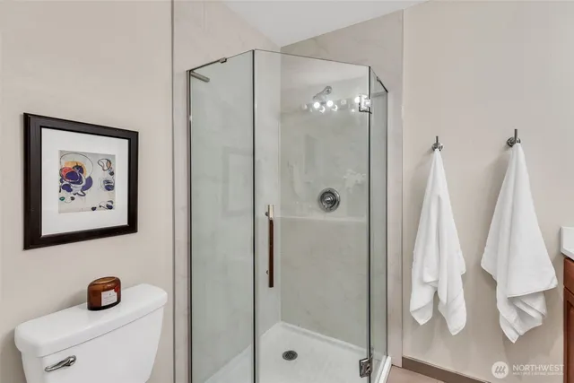 a bathroom with a shower