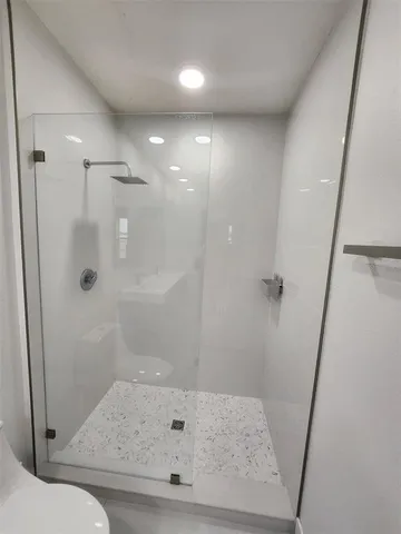 a bathroom with a shower