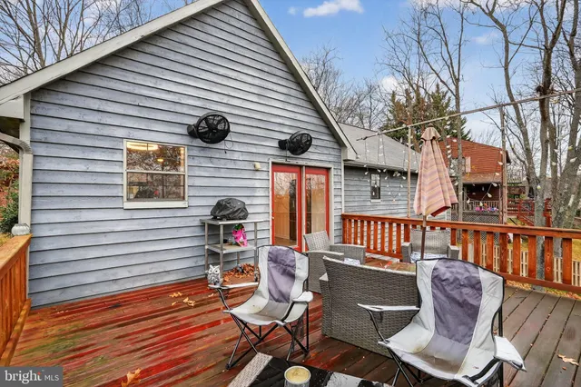 a view of a lake with a city view