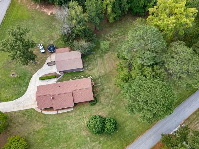 an aerial view of a house