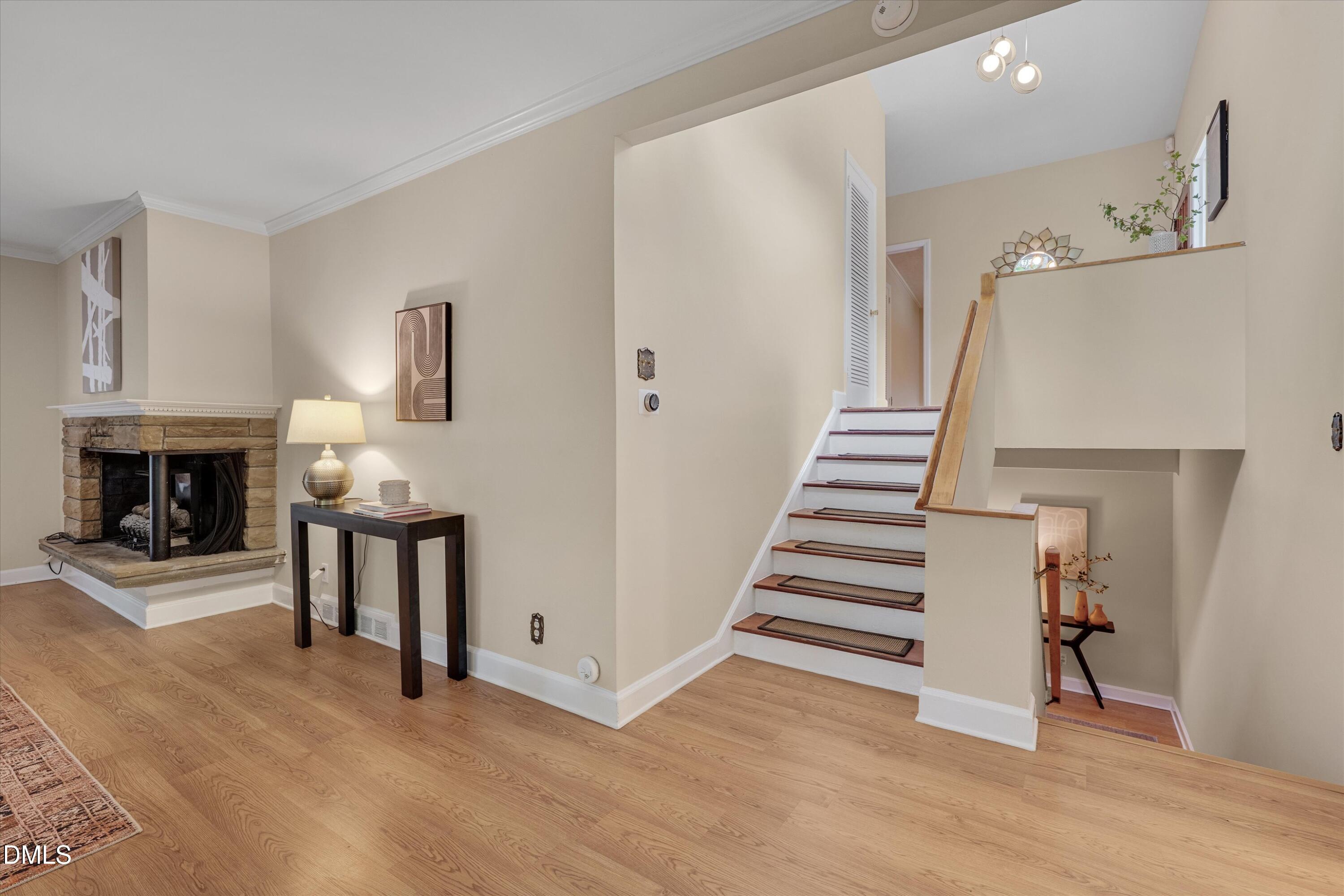 1617 Shawnee Street Durham, NC 27701 - Photo 15 of 56 a view of a livingroom with furniture and staircase