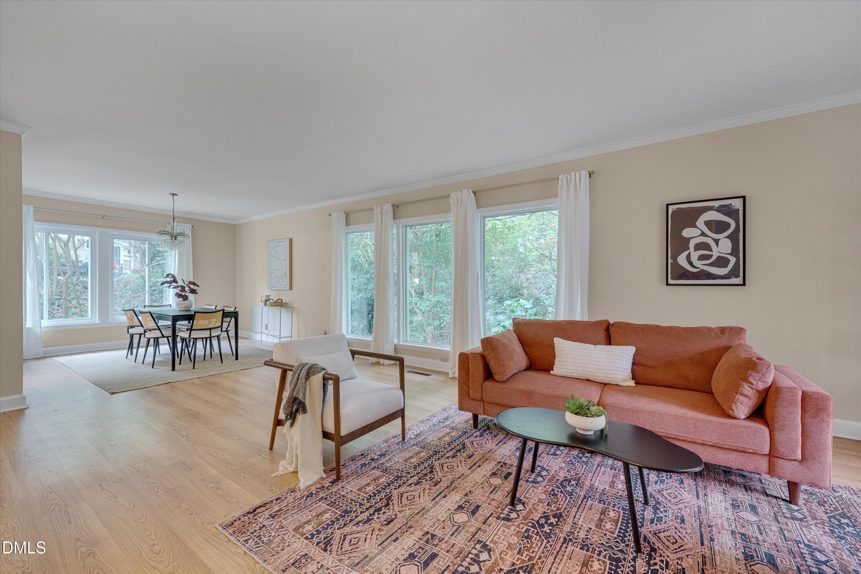 1617 Shawnee Street Durham, NC 27701 - Photo 23 of 56 a living room with furniture and floor to ceiling windows
