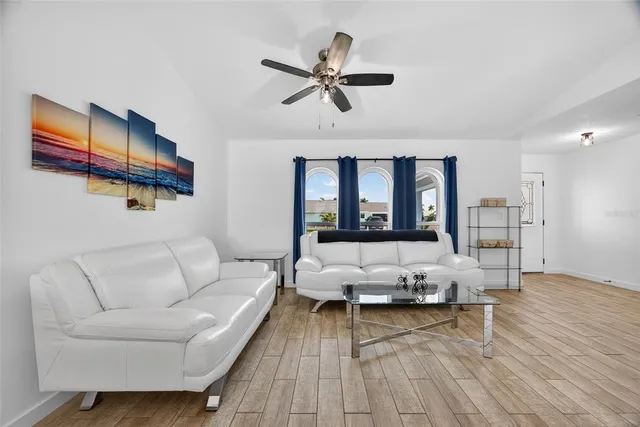 a living room with furniture