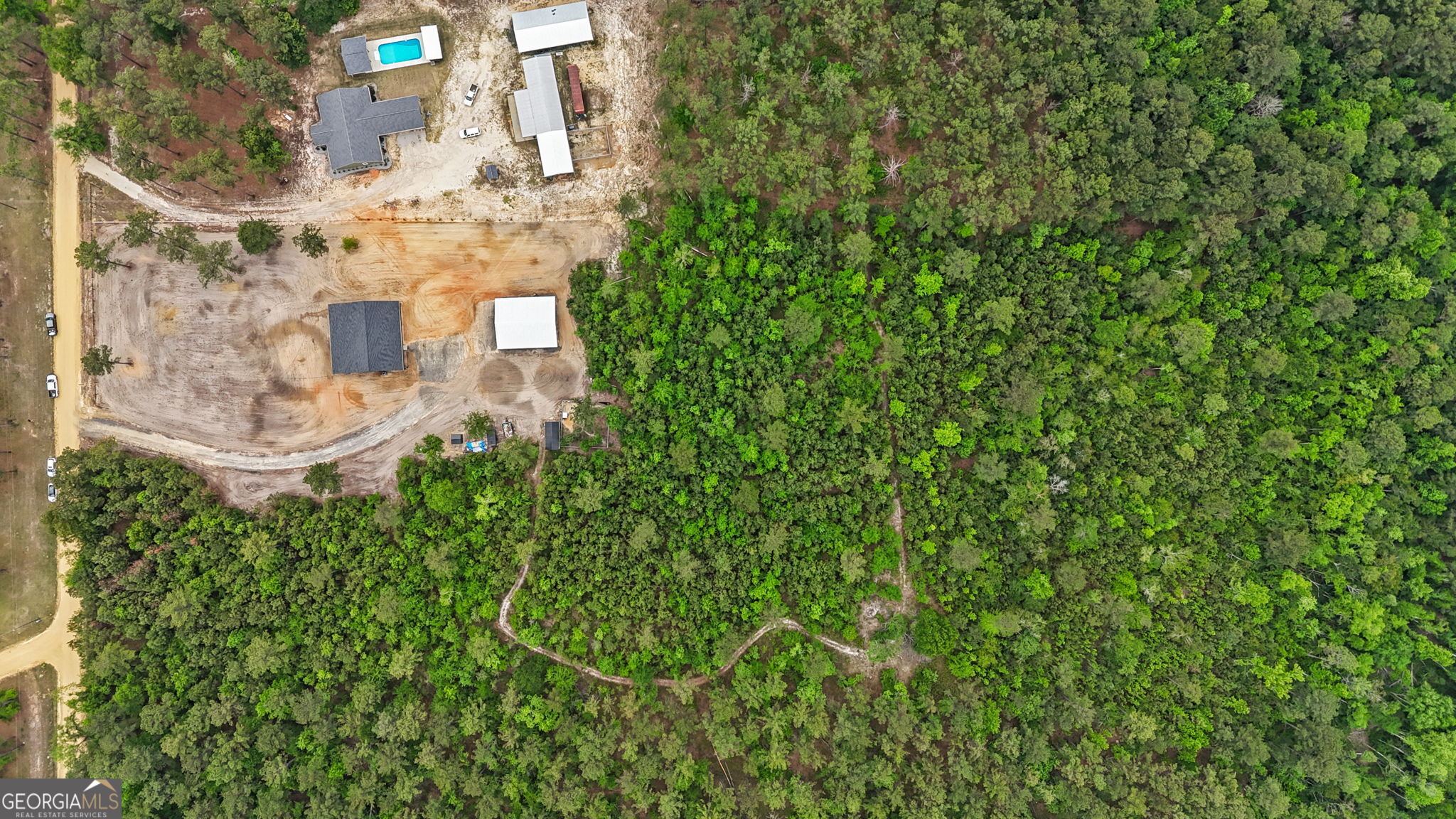 51 Prong Road Swainsboro, GA 30401 - Photo 52 of 55 an aerial view of a house with a yard