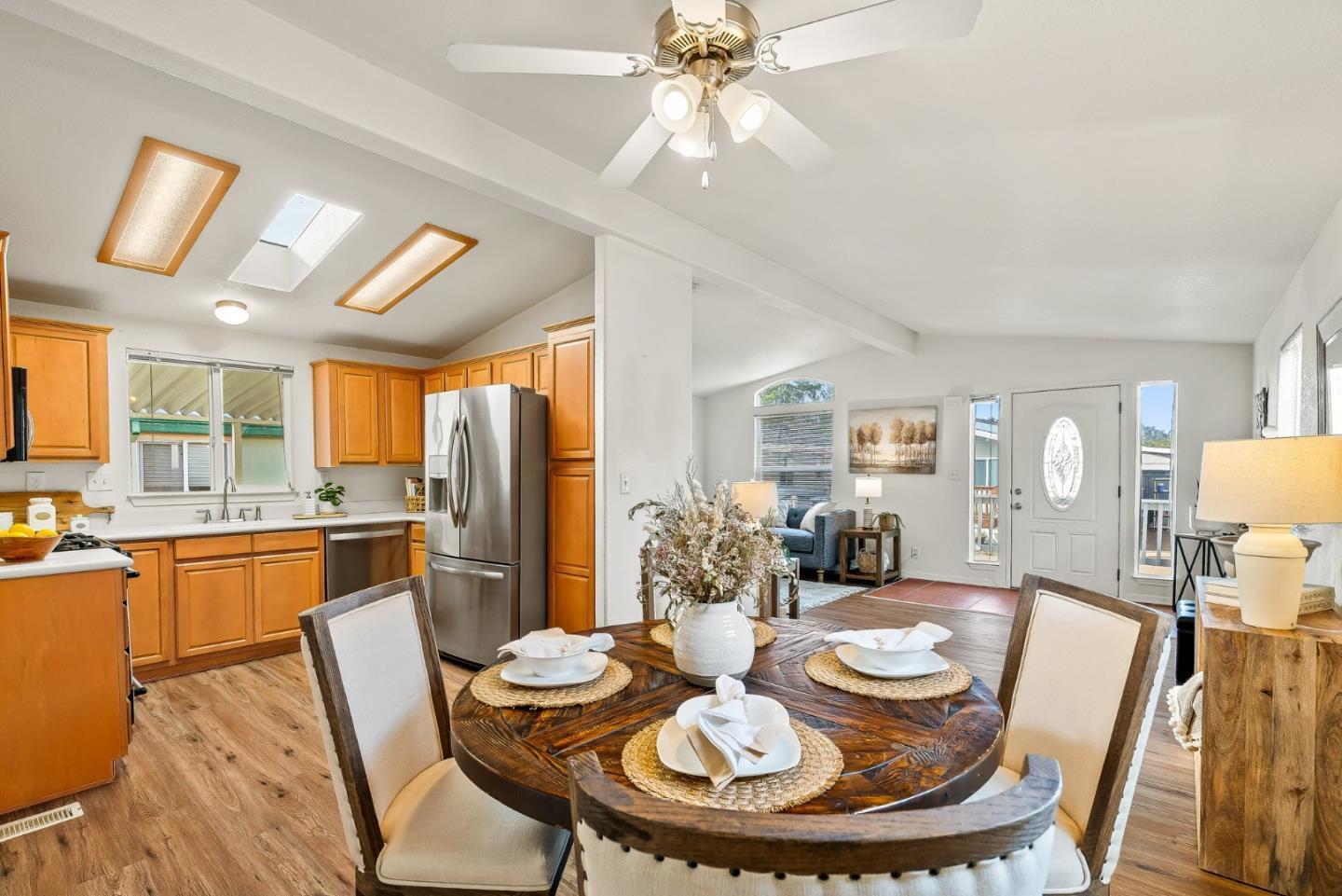 100 North Rodeo Gulch Road, Unit 74 Soquel, CA 95073 - Photo 11 of 40 a view of a dining room with furniture window and wooden floor