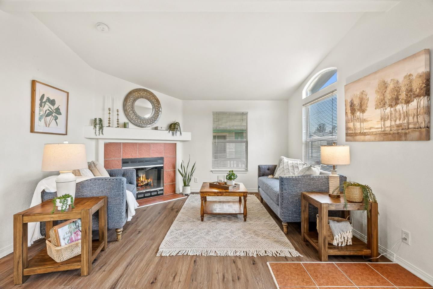 100 North Rodeo Gulch Road, Unit 74 Soquel, CA 95073 - Photo 8 of 40 a living room with furniture and a fireplace