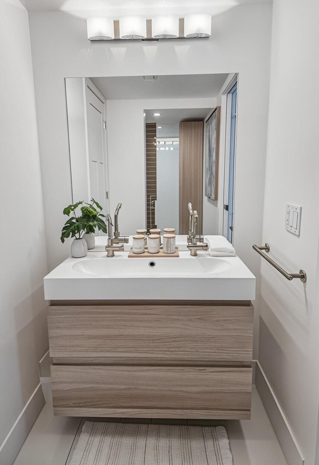 6530 North Ocean Boulevard, Unit 1080 Ocean Ridge, FL 33435 - Photo 27 of 54 a bathroom with sink and mirror