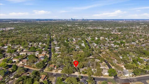 a city view with green space