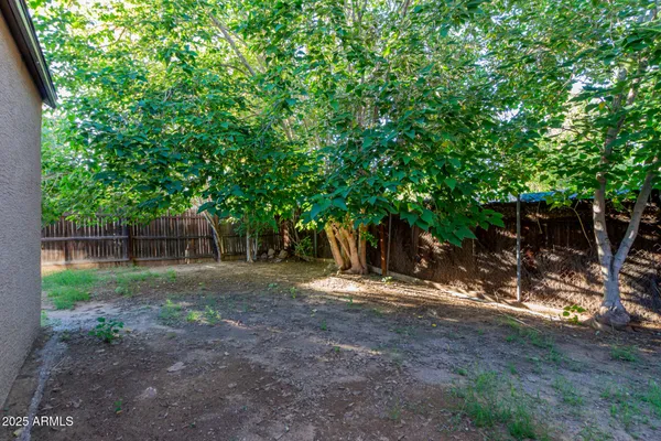 a view of backyard with green space