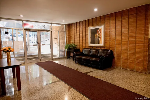 a living room with furniture