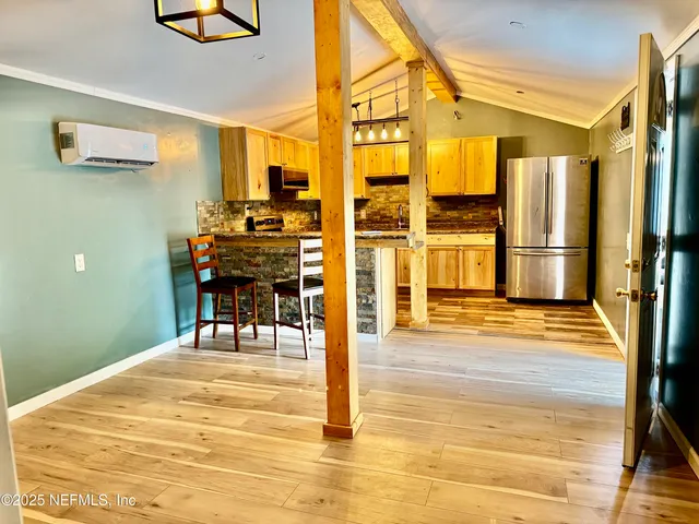 a swimming pool with chairs