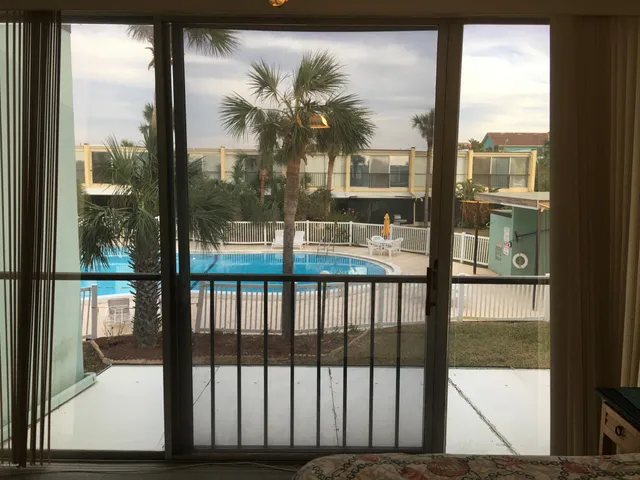 a room with large windows