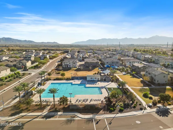 an aerial view of a city