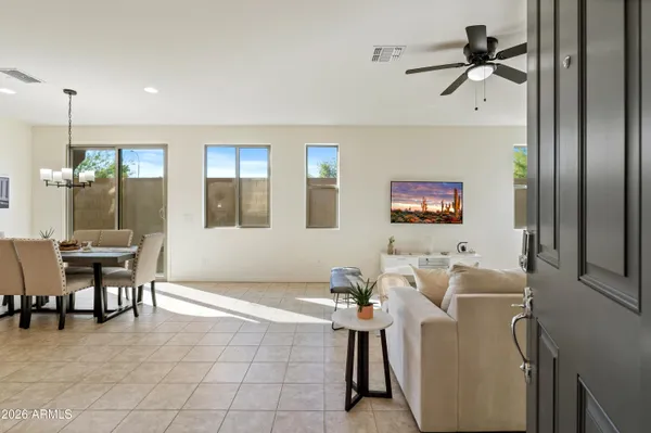 a living room with furniture