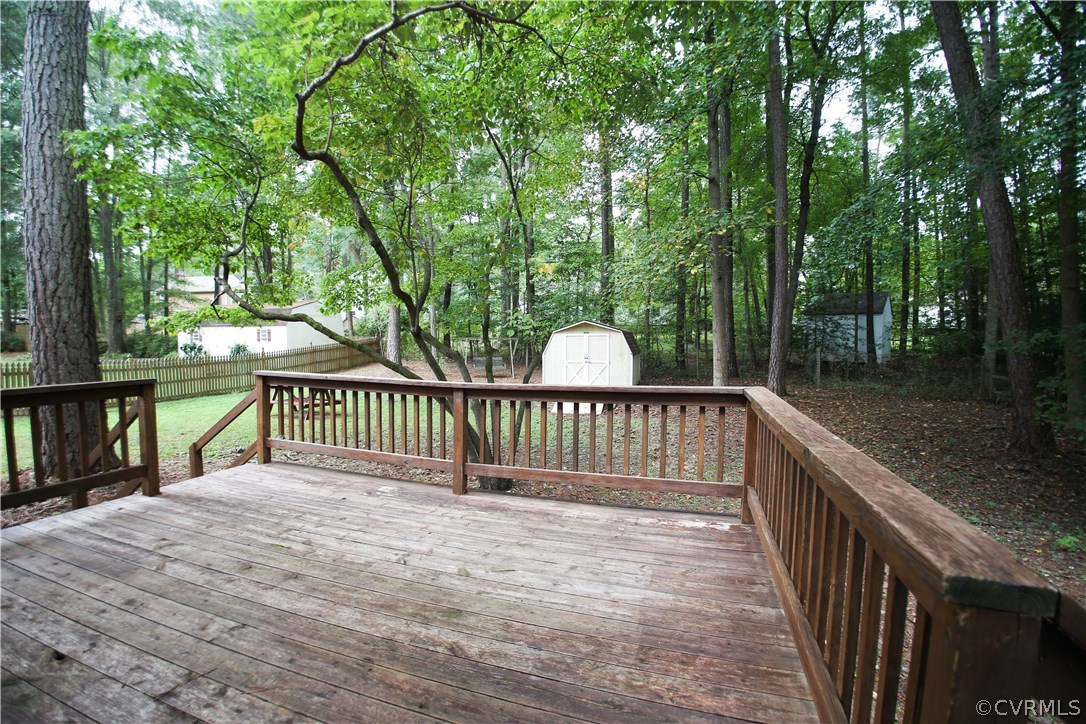 4524 Fordham Road North Chesterfield, VA 23236 - Photo 27 of 30 a view of a deck with a fence and trees