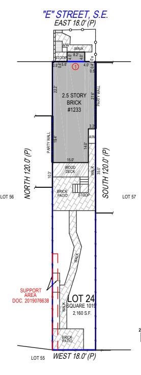 1233 E Street Southeast Washington, DC 20003 - Photo 37 of 37 Architectural blueprint of a brick home.