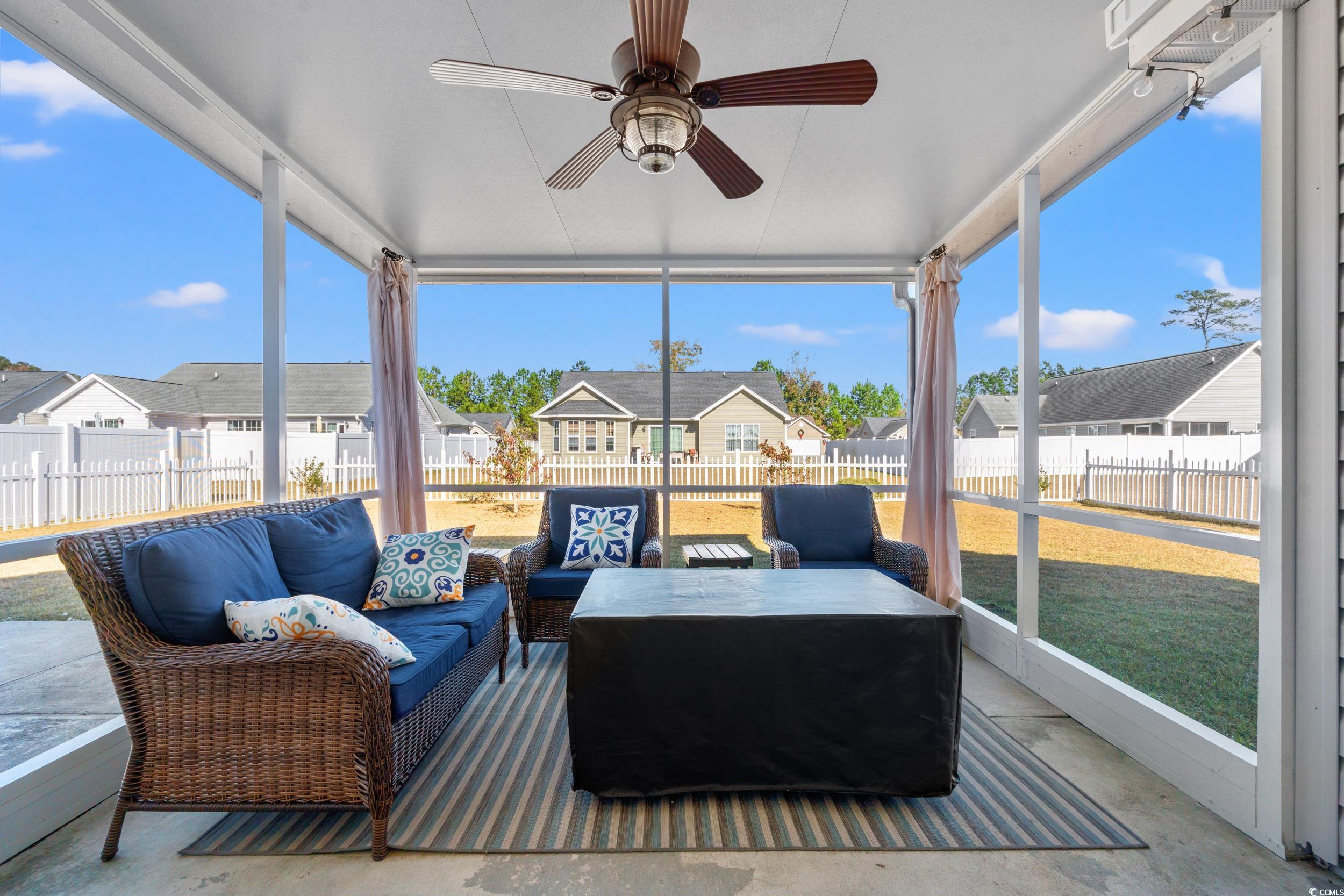 166 Woodland Park Loop Murrells Inlet, SC 29576 - Photo 24 of 39 Sunroom / solarium featuring ceiling fan
