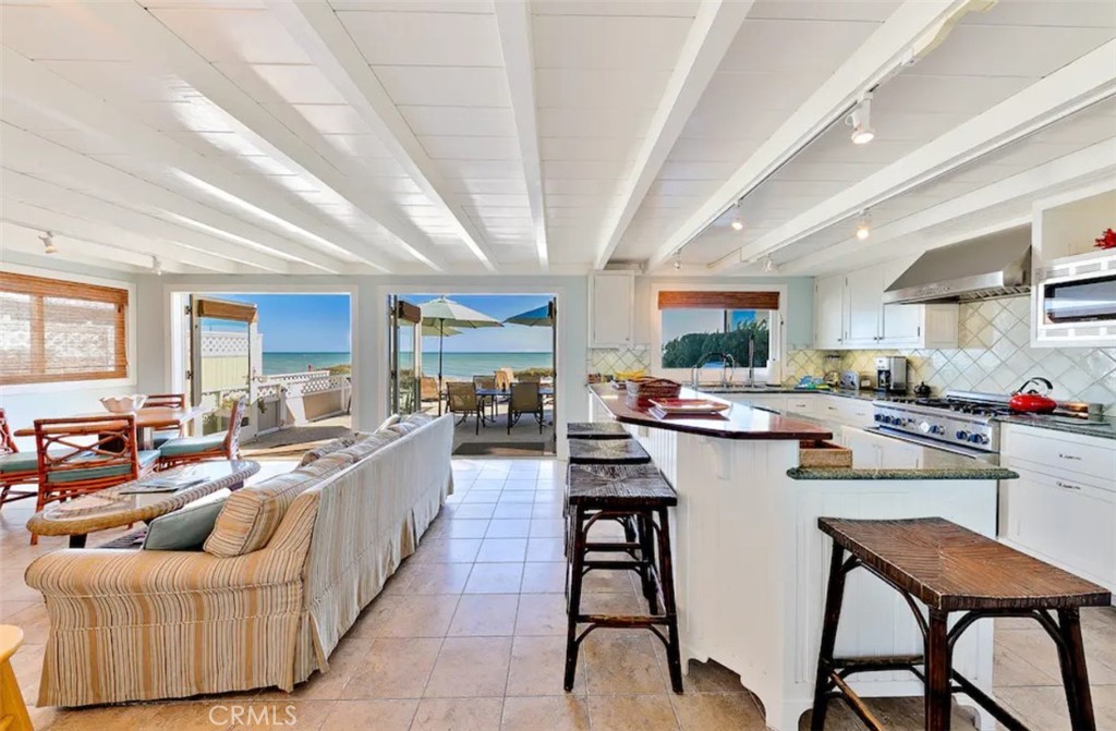 35087 Beach Road Dana Point, CA 92624 - Photo 9 of 31 a living room with stainless steel appliances furniture a rug kitchen view and a large window