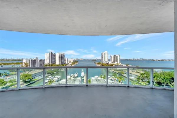 a view of a city from a balcony