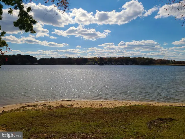 a view of a yard with snow on the road