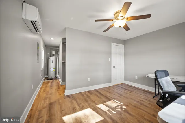 a view of a room with rack on the wall