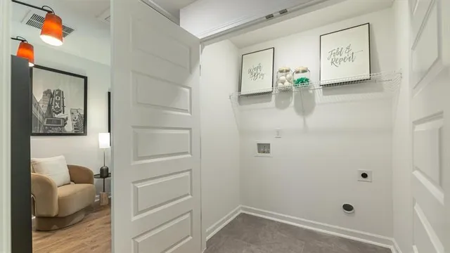 a room with a walk in closet