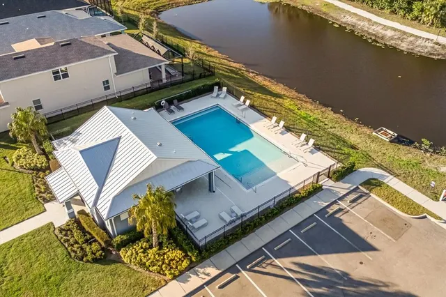 an aerial view of a house