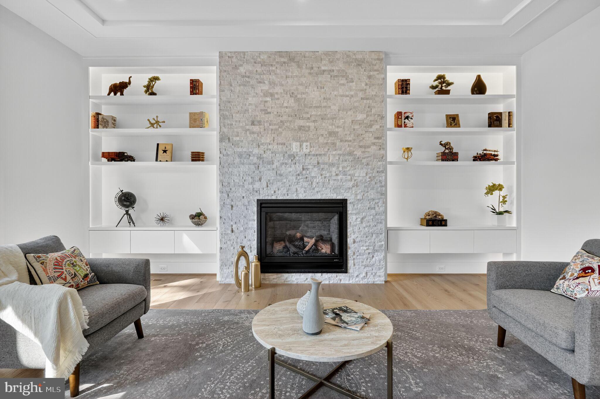 1730 Barbee Street McLean, VA 22101 - Photo 19 of 78 Gas Fireplace Surrounded by Quartzite Ledger Stone