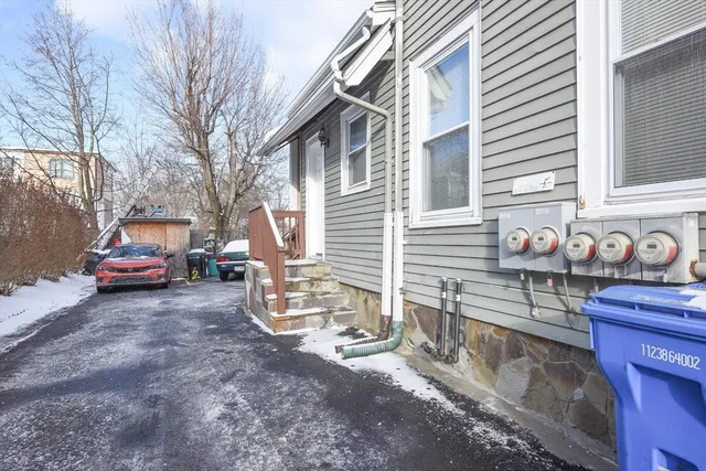 a view of a house with a back yard