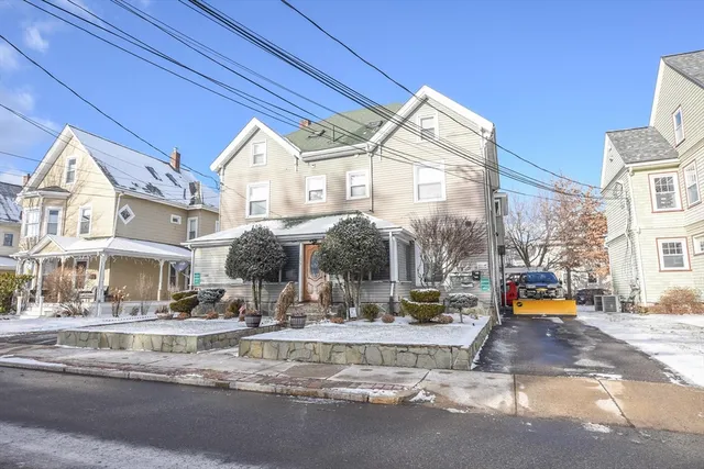 a view of a building with street view