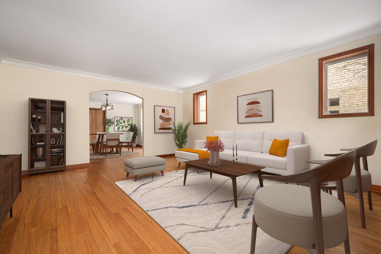 5706 North Mozart Street Chicago, IL 60659 - Photo 3 of 28 a living room with furniture and wooden floor