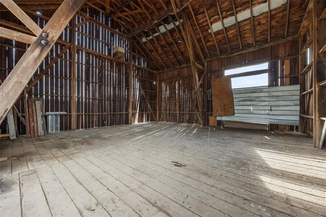 a view of backyard with small cabin