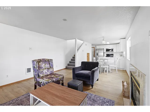 a living room with furniture