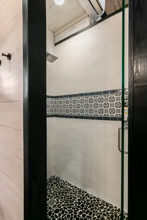 a close view of a bathroom