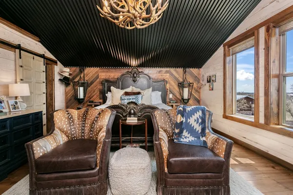 a living room with furniture
