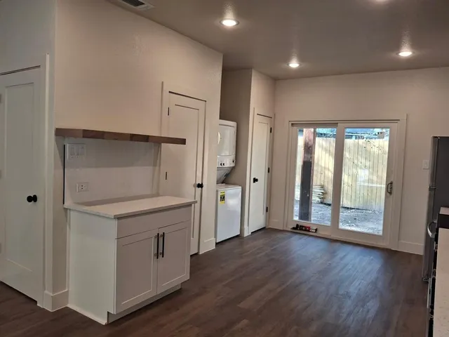 a bathroom with a sink and a large mirror