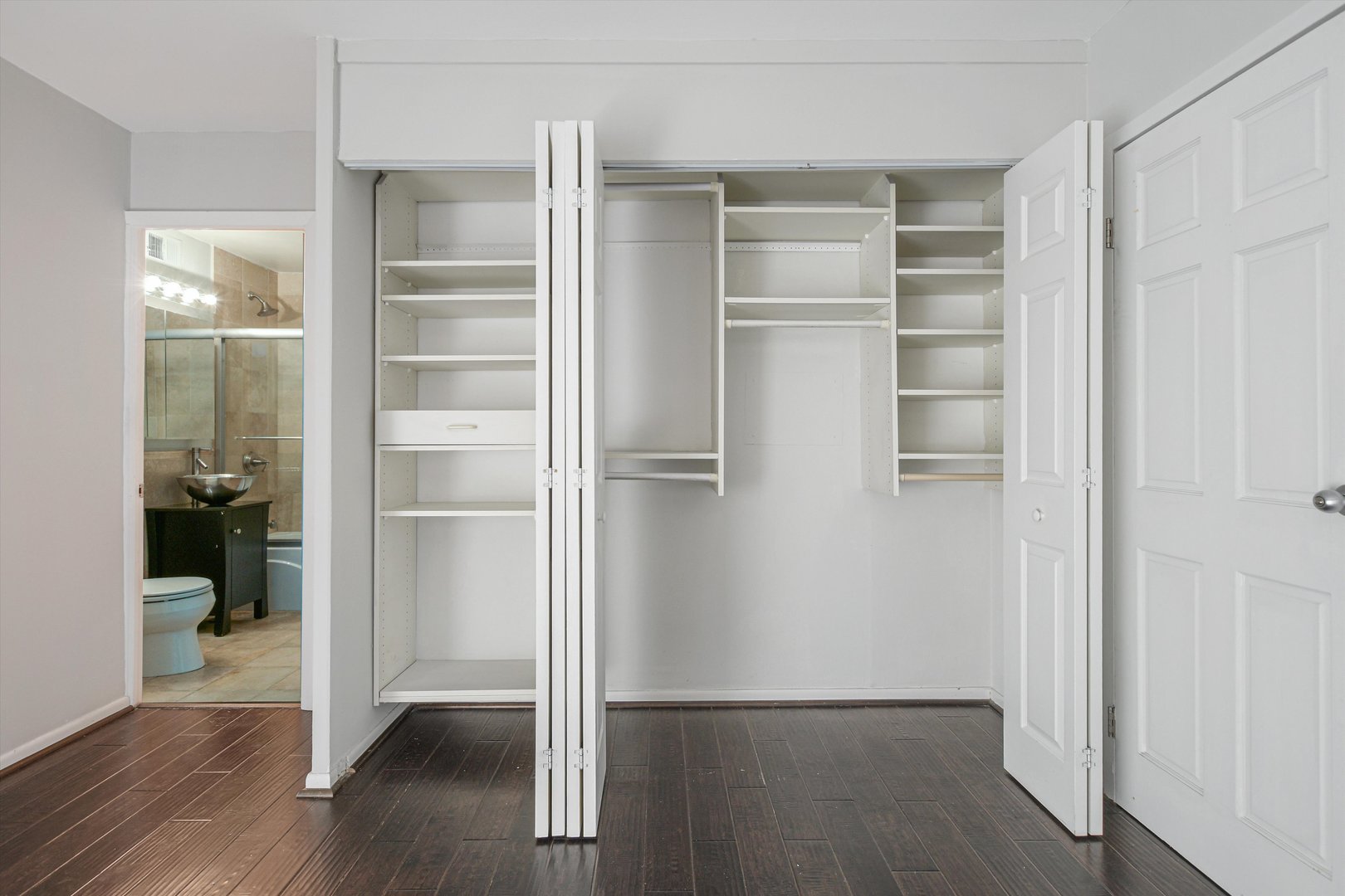 247 East Chestnut Street, Unit 1204 Chicago, IL 60611 - Photo 6 of 16 a view of walk in closet with wooden floor