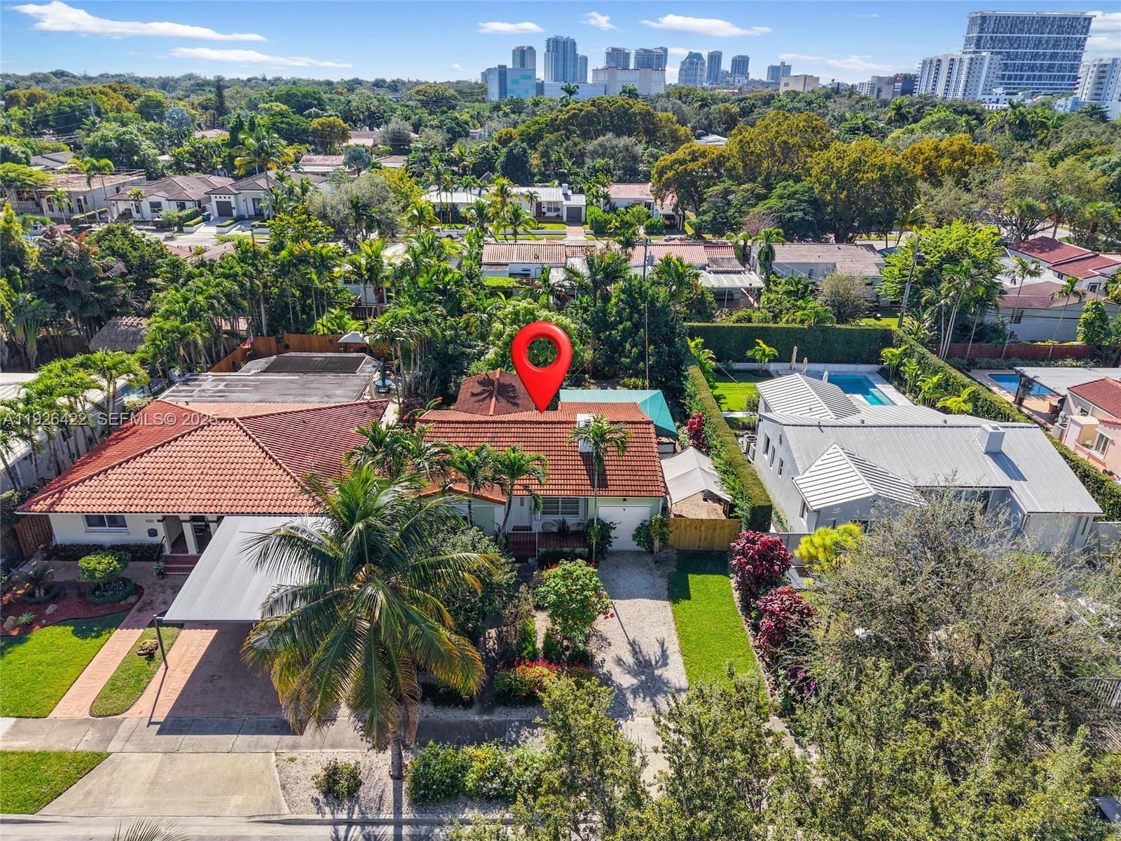 2460 Southwest 24th Street Miami, FL 33145 - Photo 35 of 36 an aerial view of a house with a garden