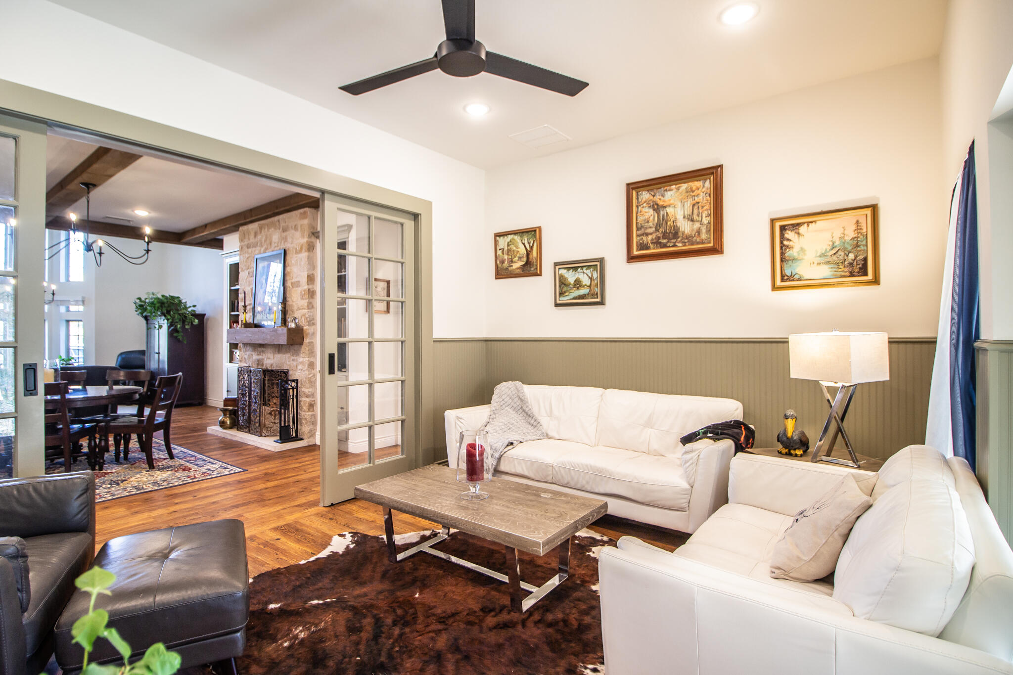 4019 137th Street Lubbock, TX 79423 - Photo 19 of 46 a living room with furniture and wooden floor