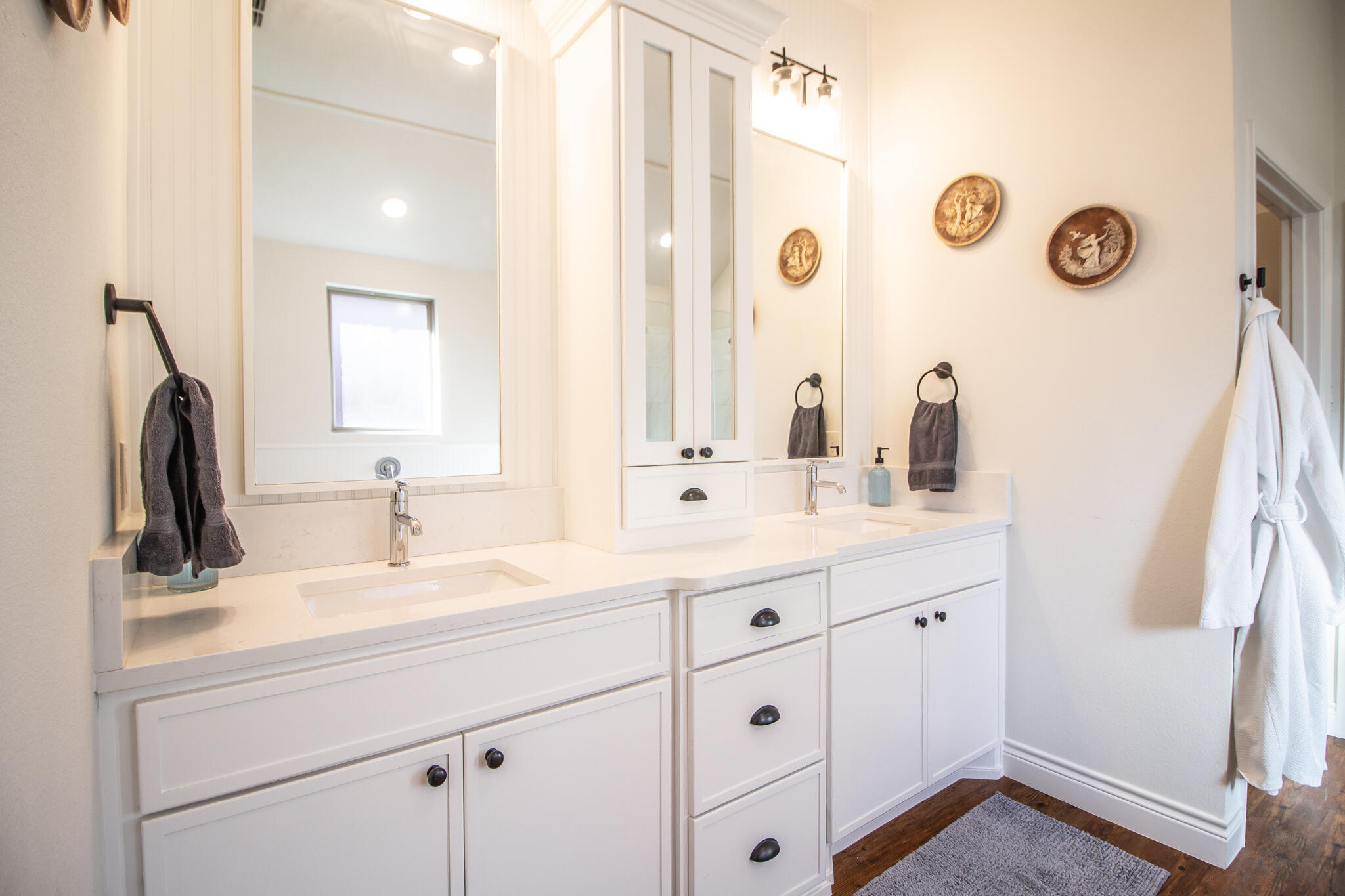 4019 137th Street Lubbock, TX 79423 - Photo 30 of 46 a bathroom with a double vanity sink mirror and with