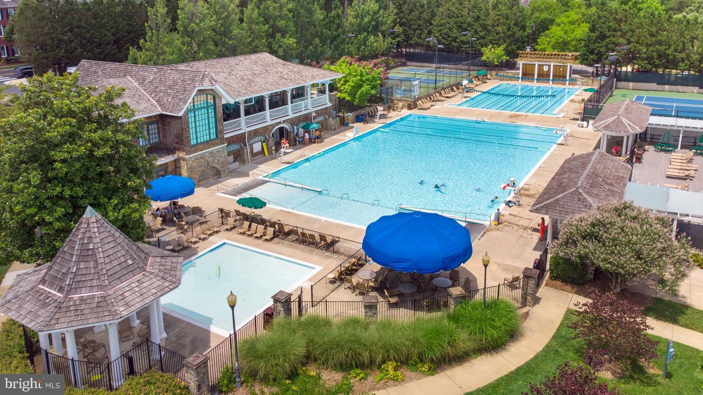 640 Main Street, Unit 640B Gaithersburg, MD 20878 - Photo 47 of 65 an aerial view of a house with outdoor space and pool