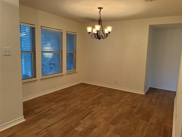 a view of a livingroom with a chandelier